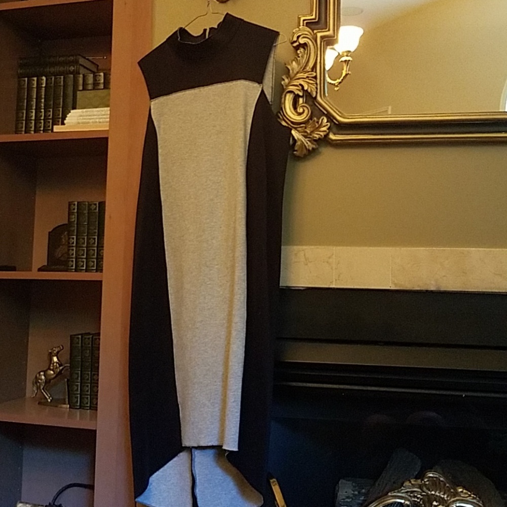 country road dress medium grey & black
